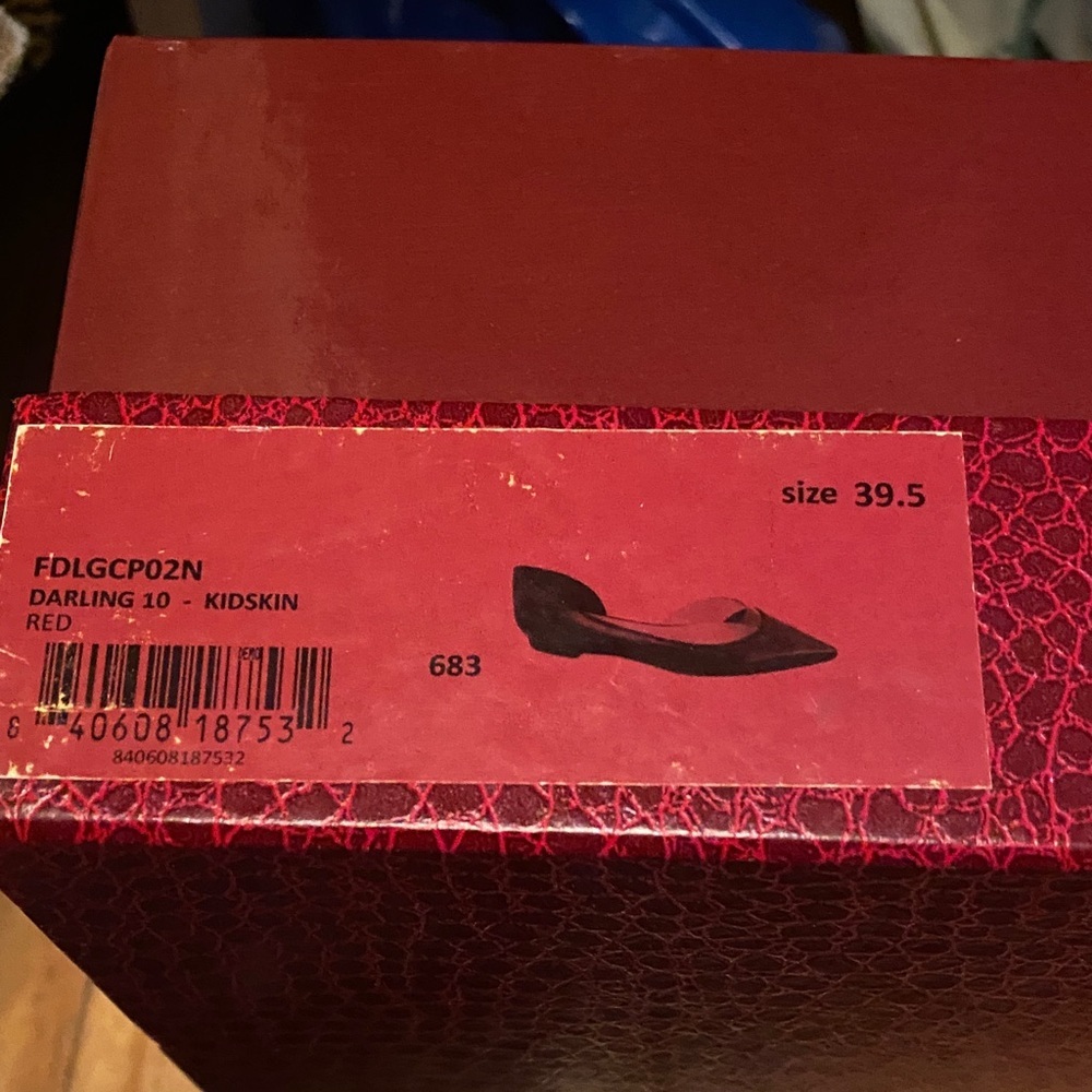 Tamara Mellon Red Kidskin Darling Flats 10mm Heels $350 NEW  size  US 8.5 EU39.5 - Picture 4 of 5